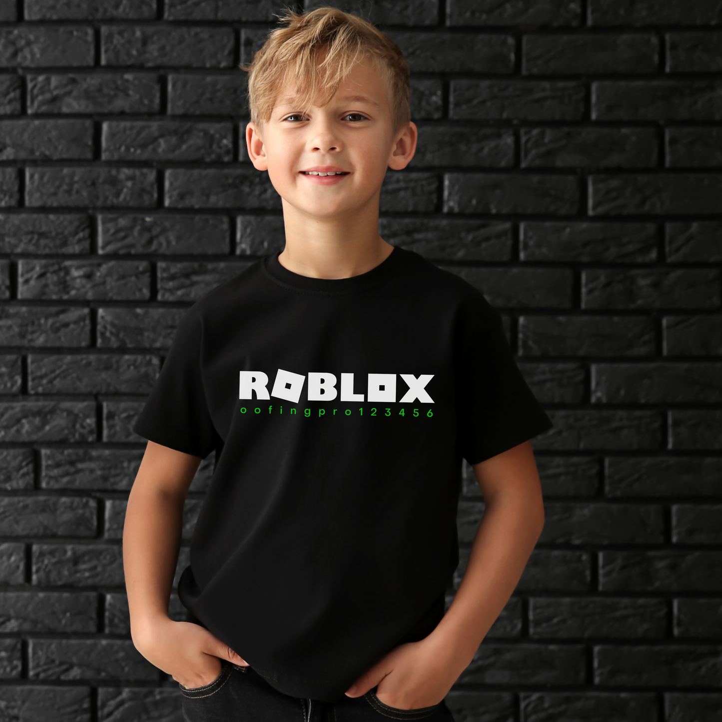 Personalised Roblox Game Tag Tee Shirt (Kids & Adults) Black