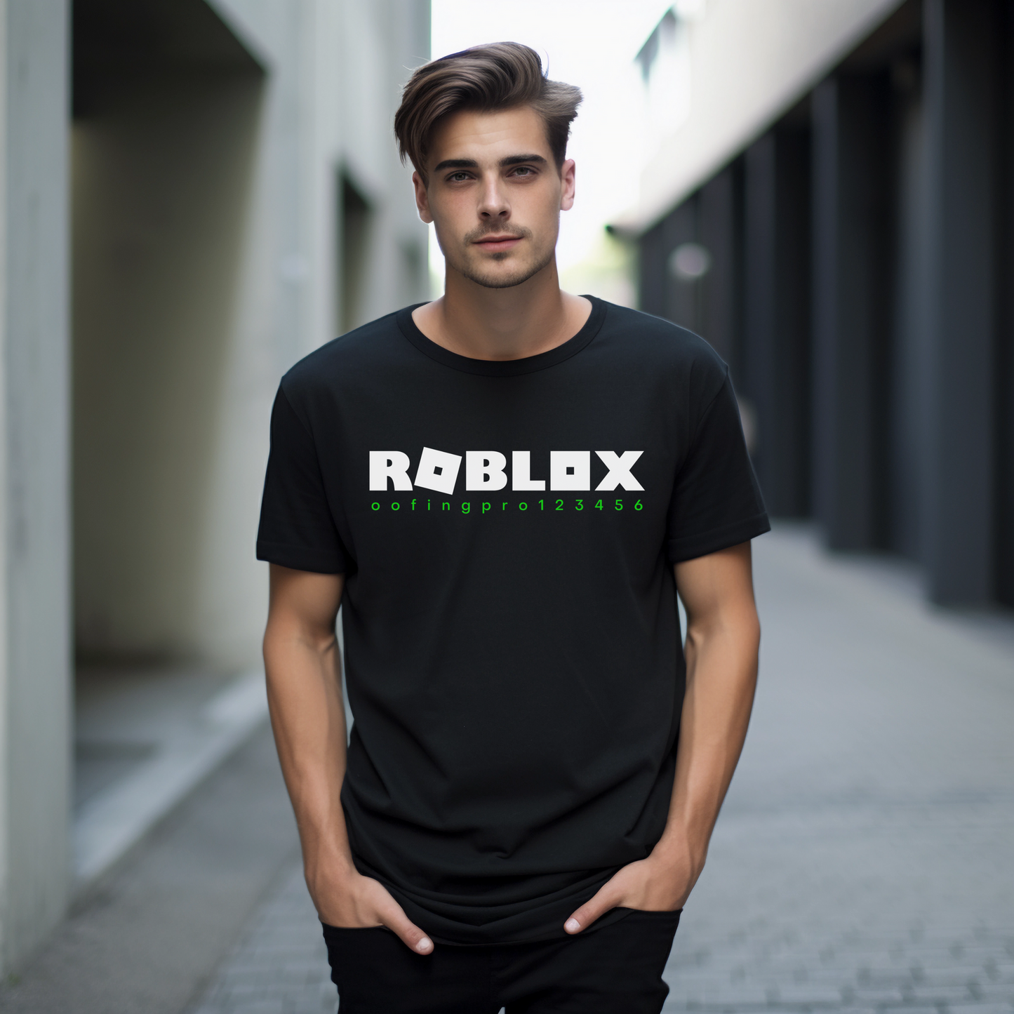 Personalised Roblox Game Tag Tee Shirt (Kids & Adults) Black