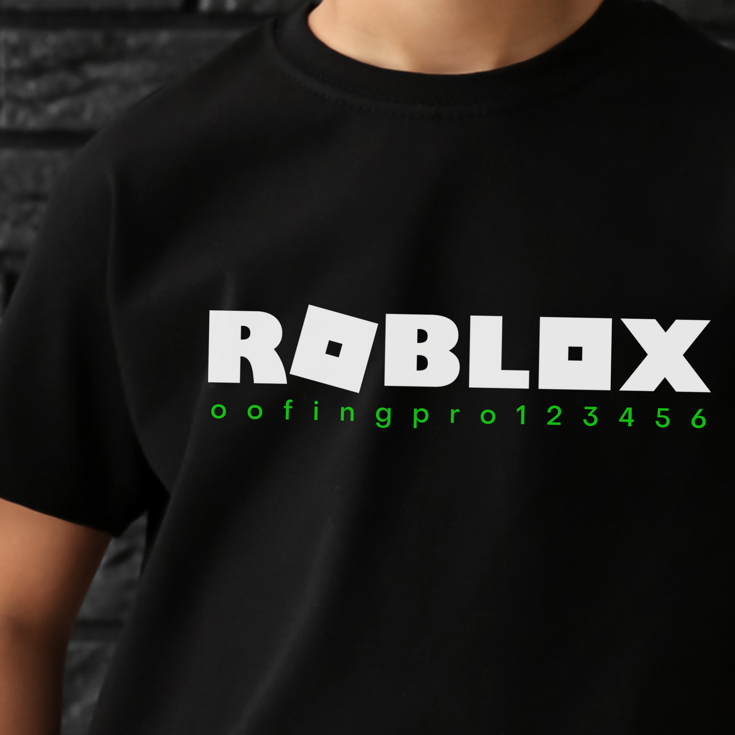 Personalised Roblox Game Tag Tee Shirt (Kids & Adults) Black