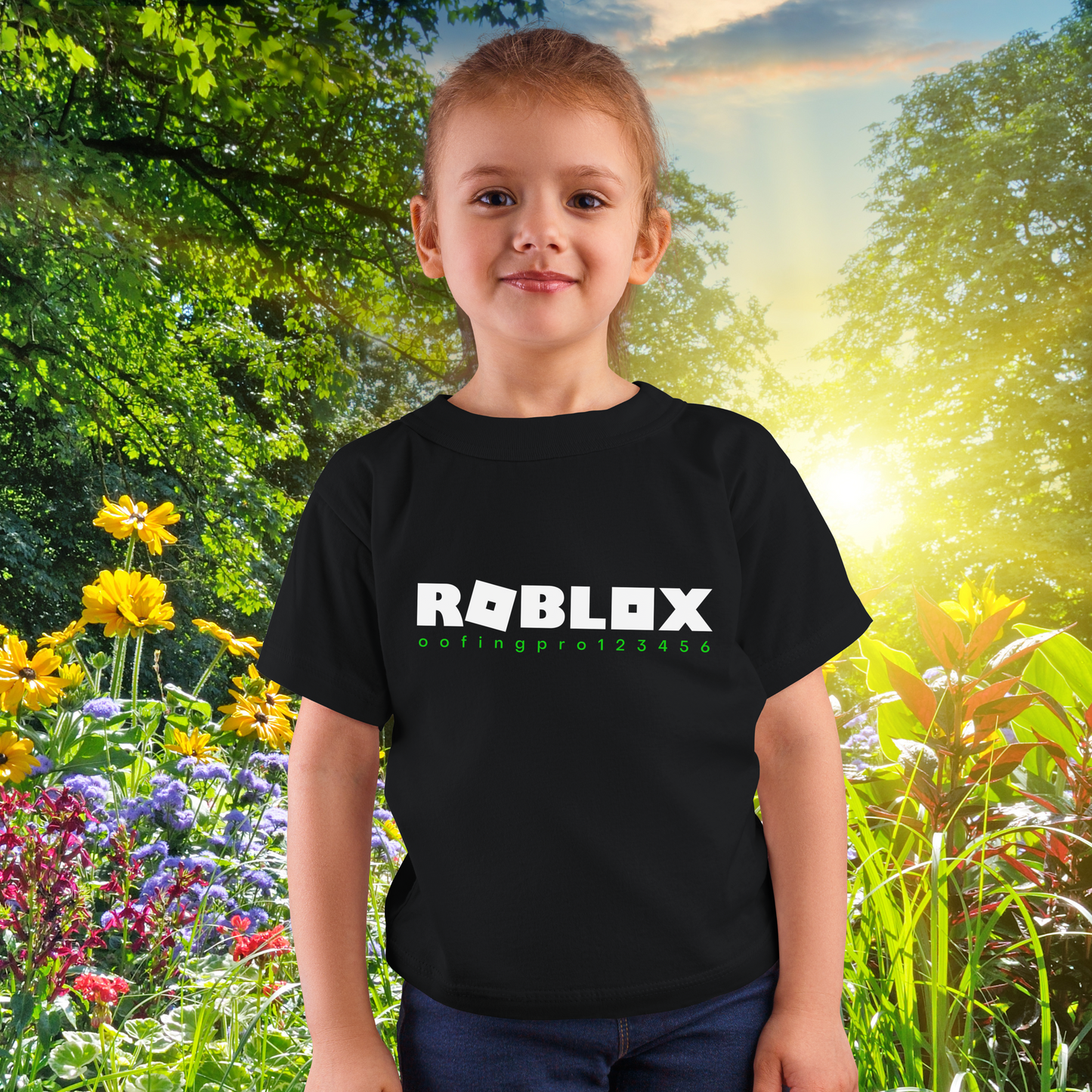 Personalised Roblox Game Tag Tee Shirt (Kids & Adults) Black