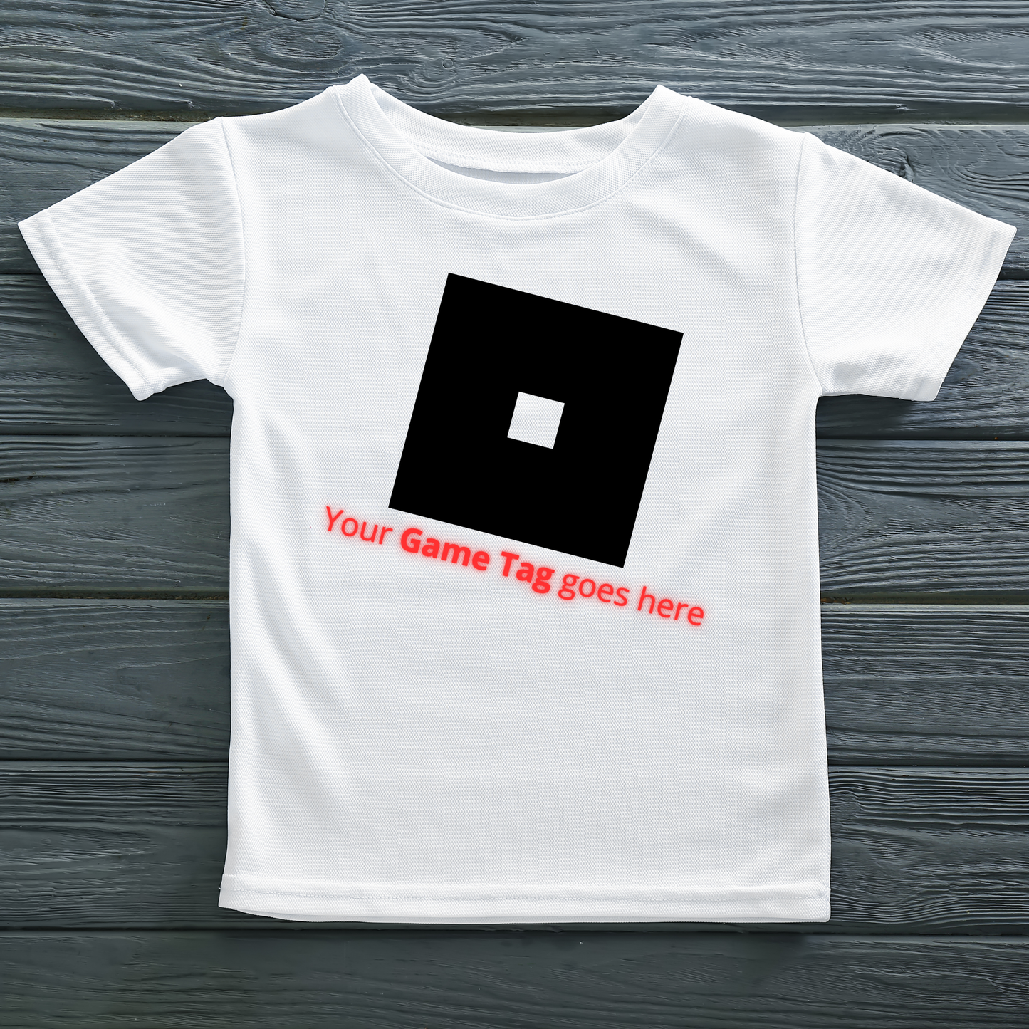 Personalised Roblox Game Tag Tee Shirt (Kid & Adults) White