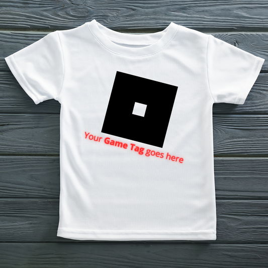 Personalised Roblox Game Tag Tee Shirt (Kid & Adults) White